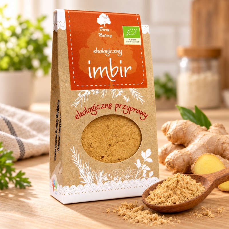 Ekologiczny Imbir - Świeża i Aromatyczna Przyprawa 60g