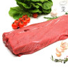 Fresh beef sirloin on a cutting board, ready to prepare. super-steak.pl
