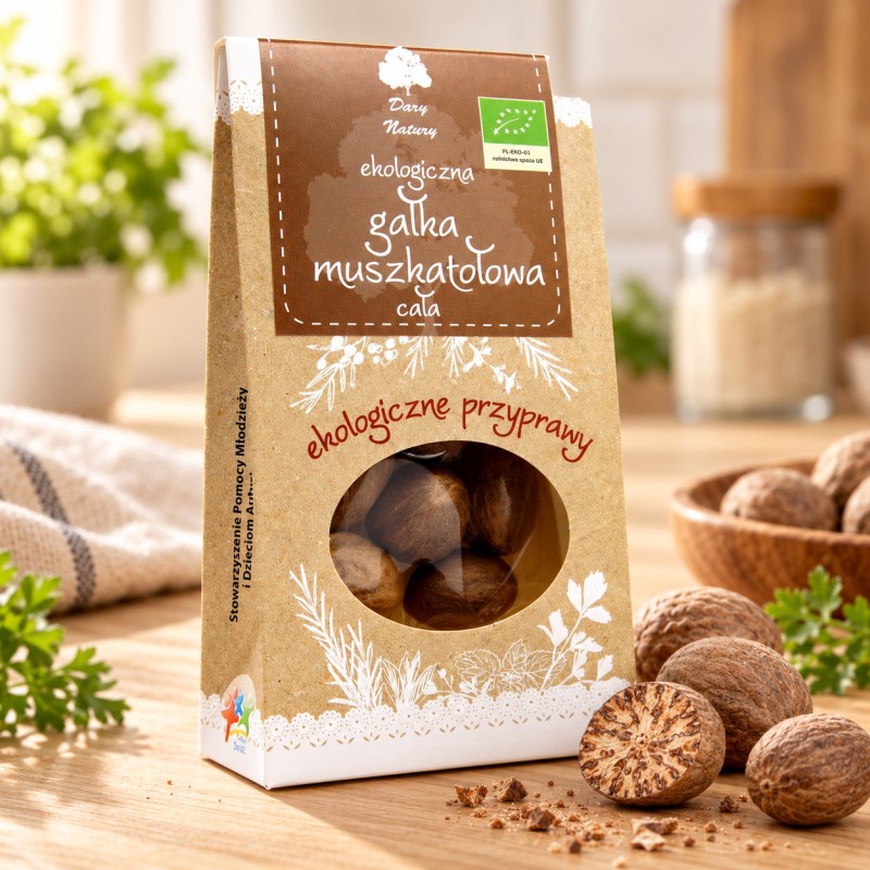 Ekologiczna Cała Gałka Muszkatołowa - Aromatyczna Przyprawa 30g