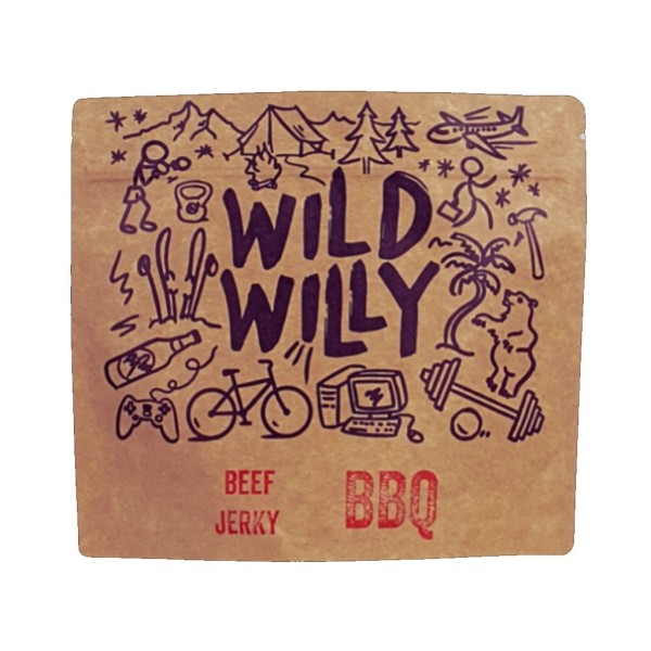 Wild Willy Beef Jerky BBQ 100g - Pyszna Przekąska dla Miłośników Grillowych Smaków