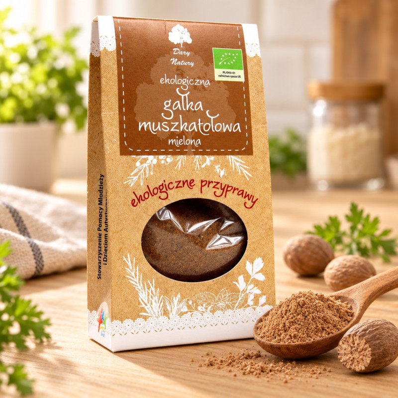Ekologiczna Mielona Gałka Muszkatołowa - Aromatyczna Przyprawa 30g