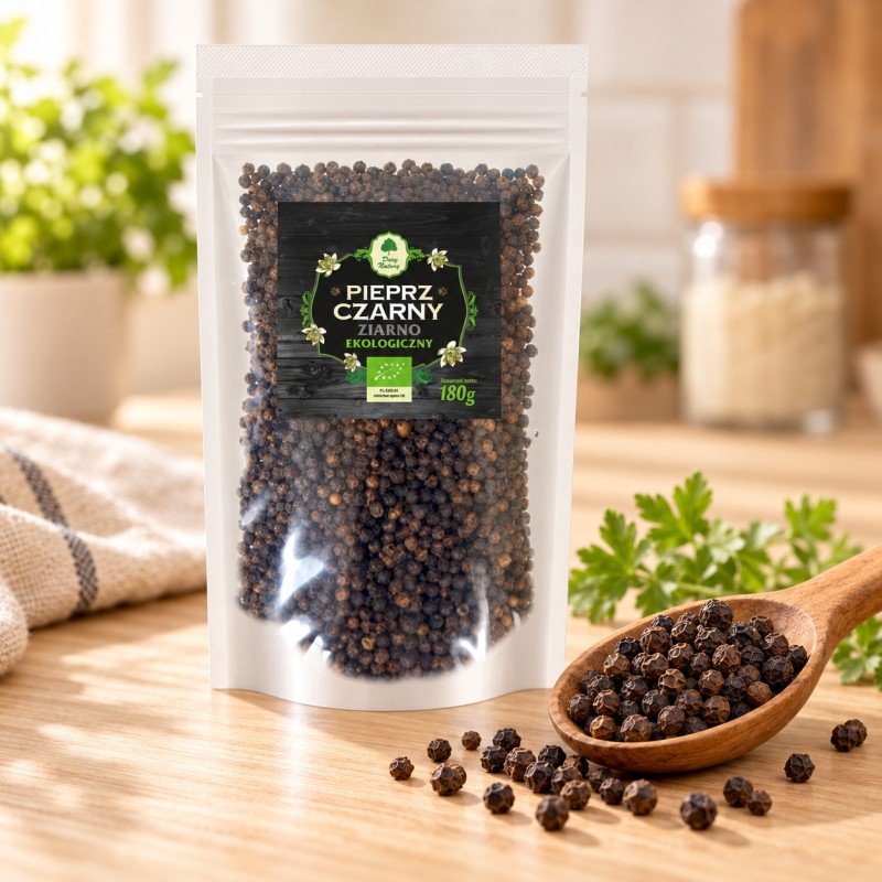 Pieprz czarny ziarno - uzupełniacz EKO 180g