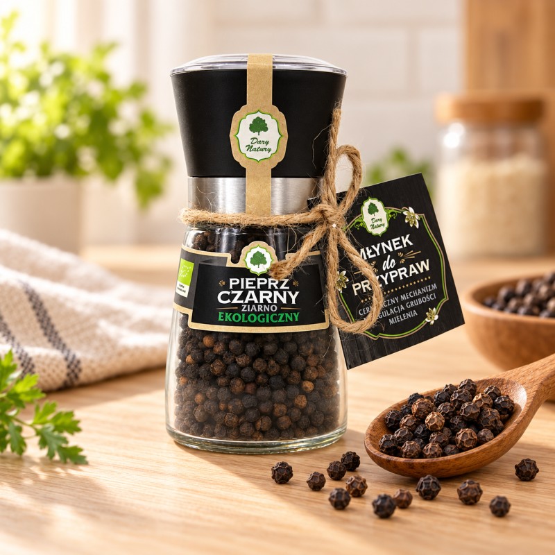 Pieprz czarny ziarno - młynek EKO 90g