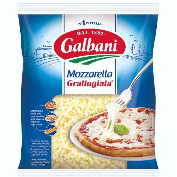 Mozzarella do pizzy wiórki 150 g Galbani – włoski ser | super-stek.pl