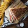 Włoskie guanciale w plastrach 80 g, dojrzewany policzek wieprzowy, tradycyjna wędlina do carbonary