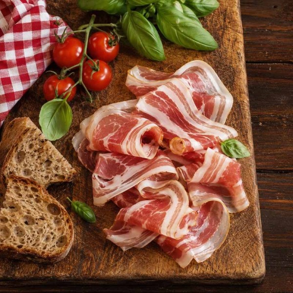 Pancetta BIO z Włoch plastry - na przystawki i sałatki | Super-Stek.pl