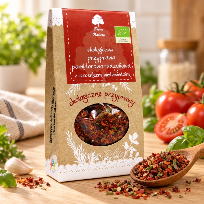 Przyprawa pomidorowo-bazyliowa z czosnkiem niedźwiedzim EKO 40g