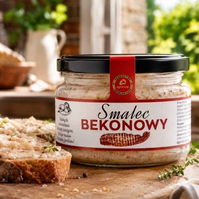 Smalec bekonowy 200g – tradycyjny smak z boczkiem | super-stek.pl