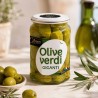 Włoskie gigantyczne zielone oliwki z pestką, mięsiste i aromatyczne, idealne do sałatek, antipasti i przekąsek.