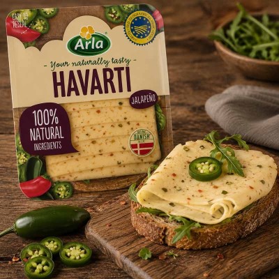 Ser Havarti Jalapeno w plastrach – pikantny smak Danii | super-stek.pl