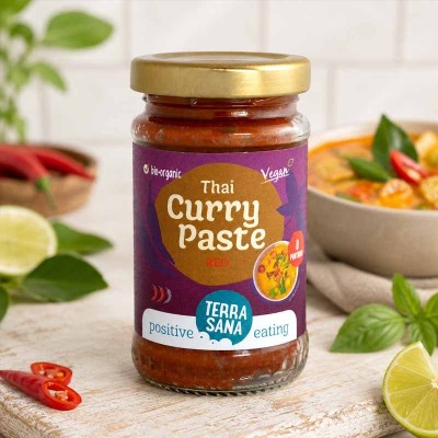 Czerwona pasta curry BIO 120g – tajski smak Terrasana | super-stek.pl