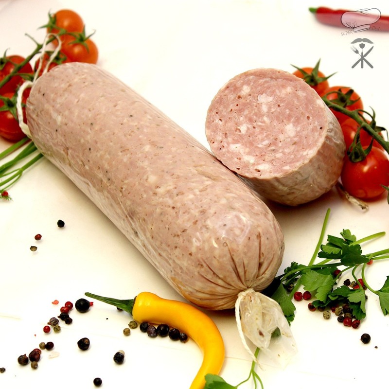 Mielonka parzona, delikatna i soczysta wędlina wieprzowa, idealna na kanapki i do codziennych przekąsek.