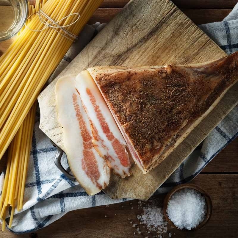 Włoskie Guanciale w plastrach 80g