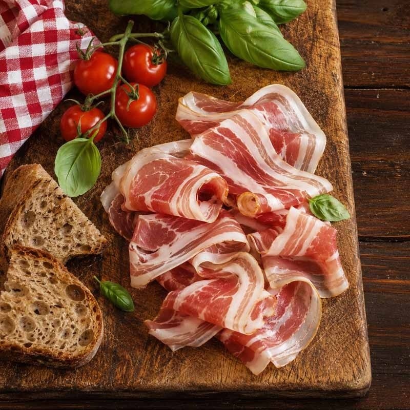 Włoska Pancetta boczek dojrzewający BIO plastry 70g