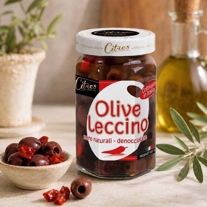 Oliwki leccino z papryczką peperoncino 290g