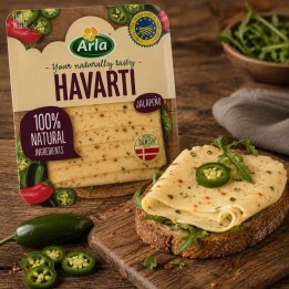 Ser Havarti Jalapeno w plastrach – pikantny smak Danii | super-stek.pl