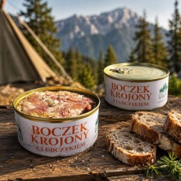 Boczek krojony z lubczykiem 300 g na górskim biwaku