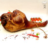 Feast smoked ham with bone, traditional recipe, natural smoking, juicy texture